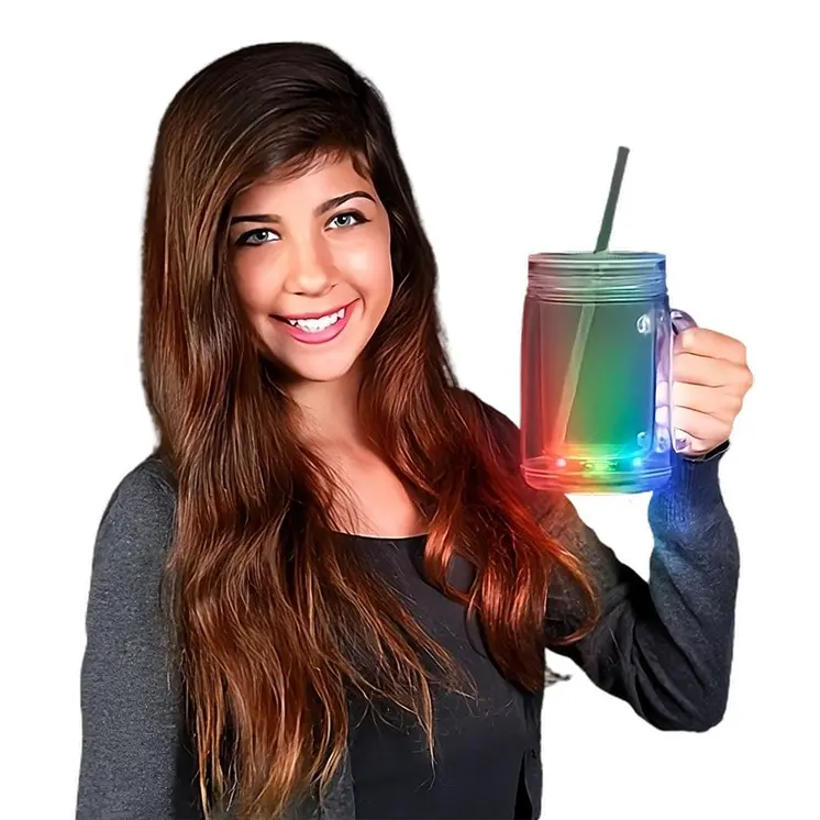 LED Mason Jar Travel Mug