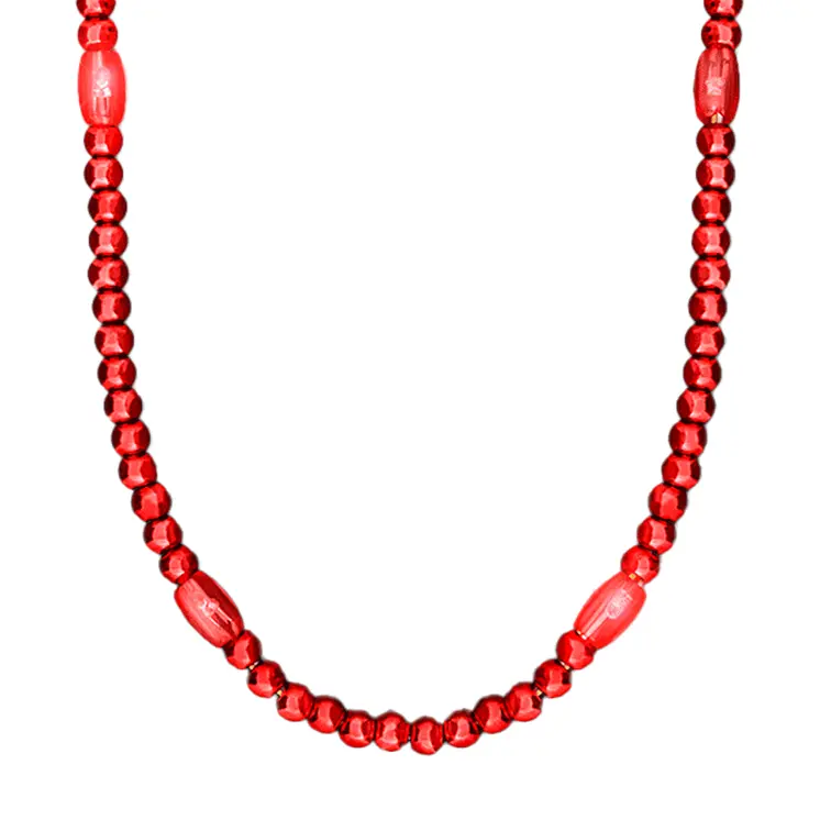 LED Necklace with Red Beads
