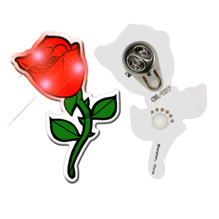Rose Flashing Body Light Lapel Pins
