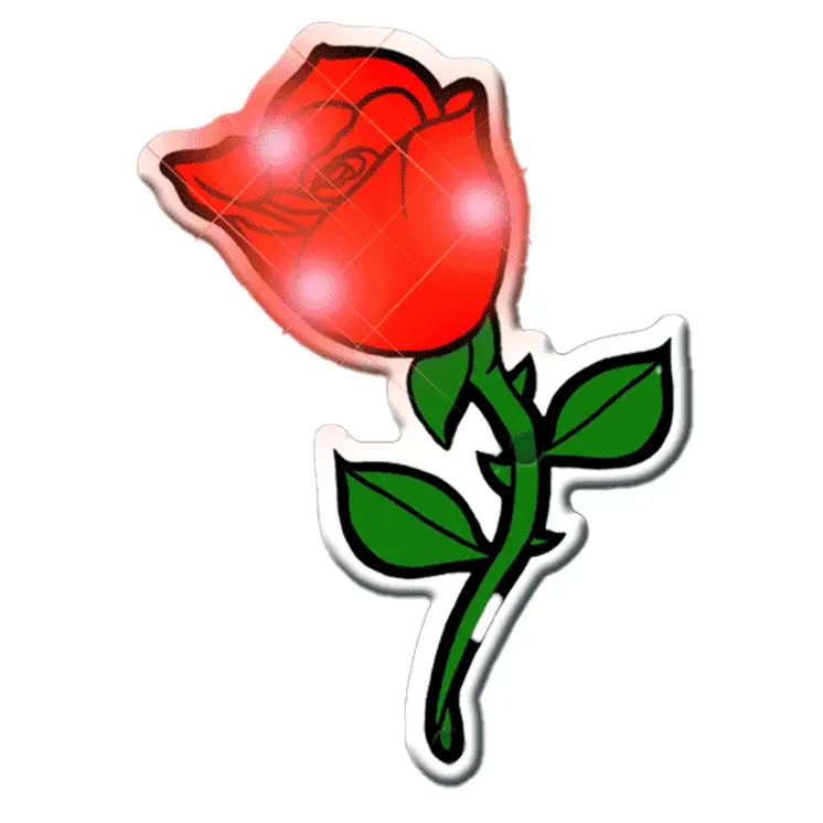 Rose Flashing Body Light Lapel Pins