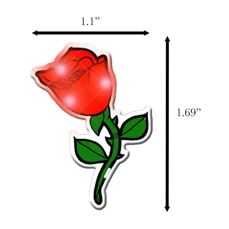 Rose Flashing Body Light Lapel Pins
