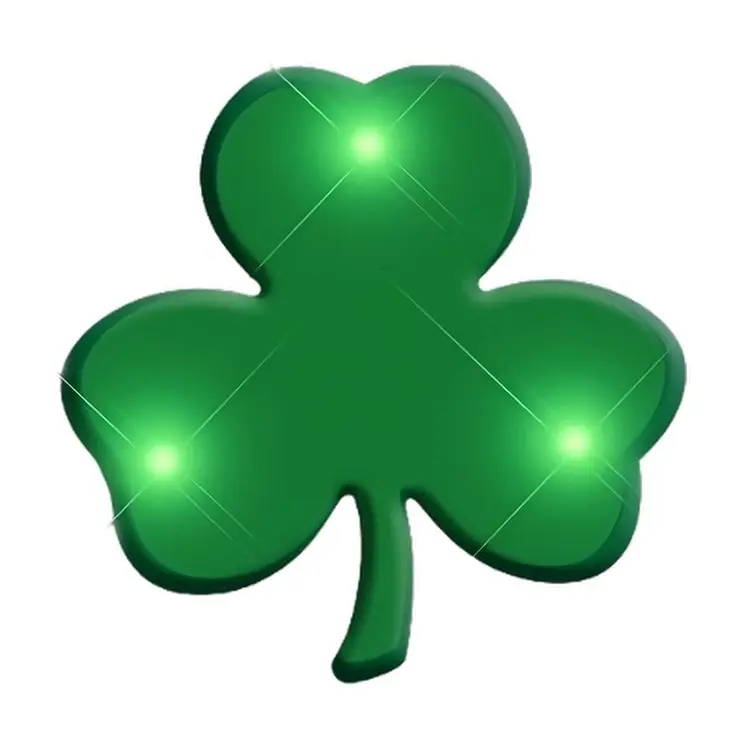 Jade Shamrock Flashing Body Light Lapel Pins