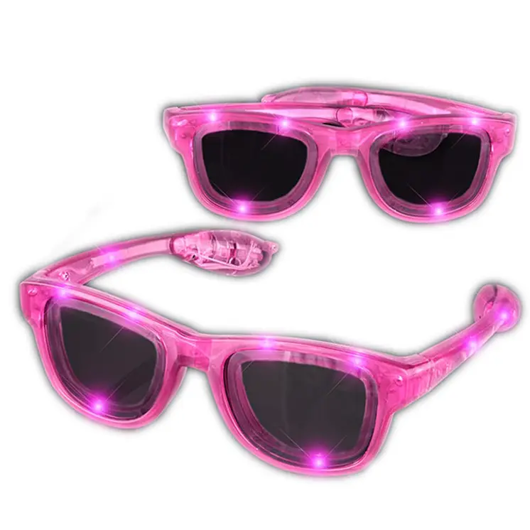 Pink LED Nerd Glasses