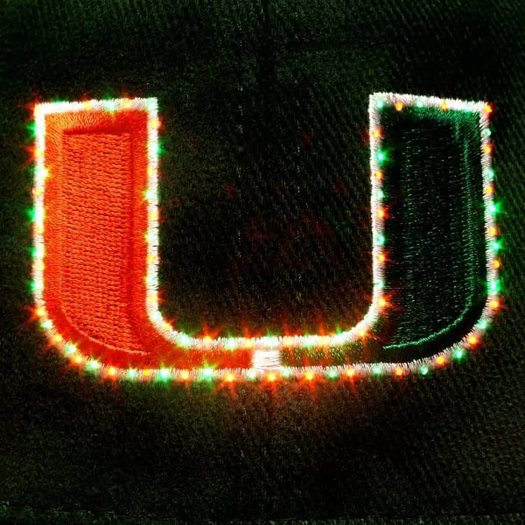 Miami Hurricanes Flashing Fiber Optic Cap
