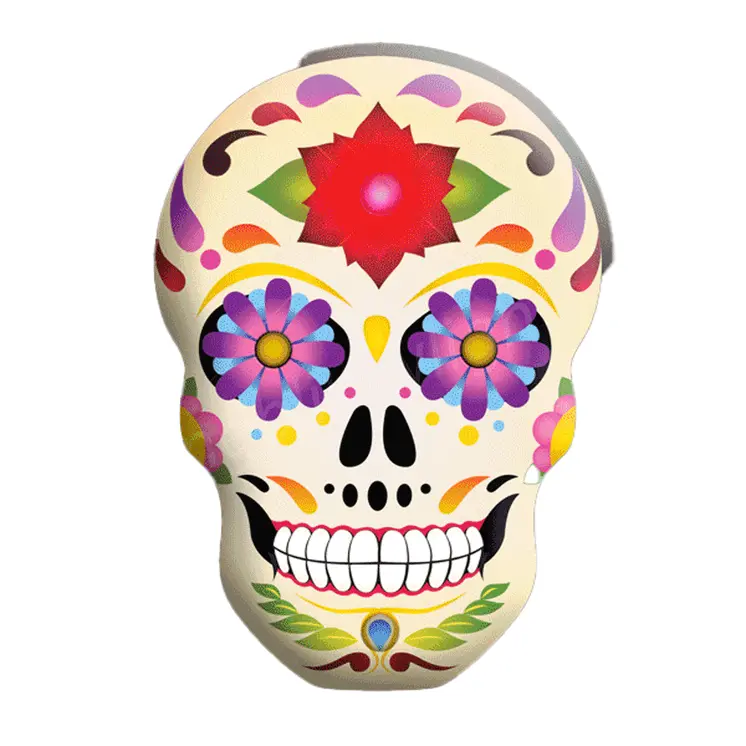 Day of the Dead Skull Flashing Body Light Necklace