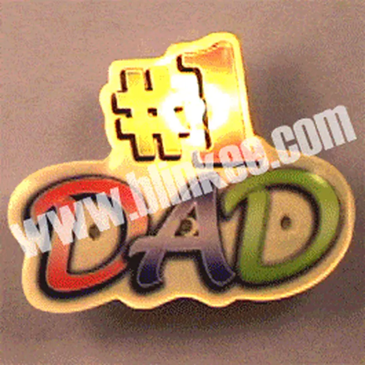 Number 1 Dad Flashing Body Light Lapel Pins