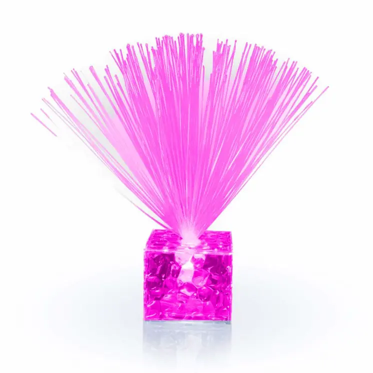 Fiber Optic Centerpiece with Small Clear Pink Base