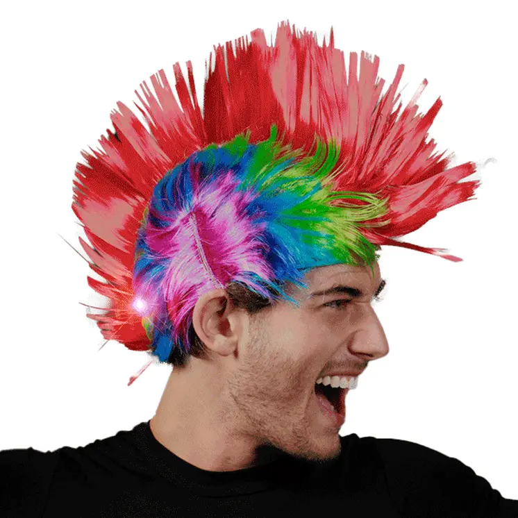Punk Rock LED Mohawk Wig