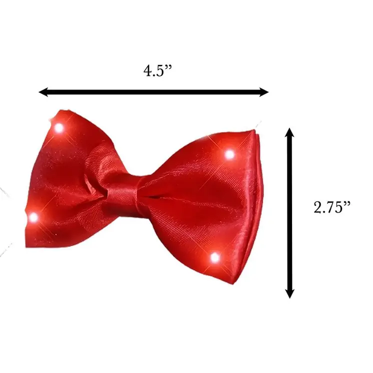 Red Bow Tie with Red LED Lights