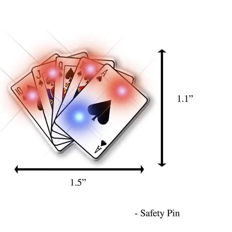 Royal Flush Flashing Body Light Lapel Pins