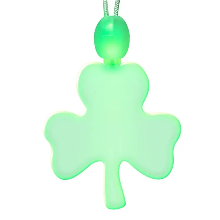 Large Green Shamrock LED Acrylic Necklace