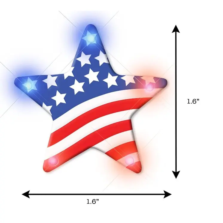 USA Star Flashing Body Light Lapel Pins