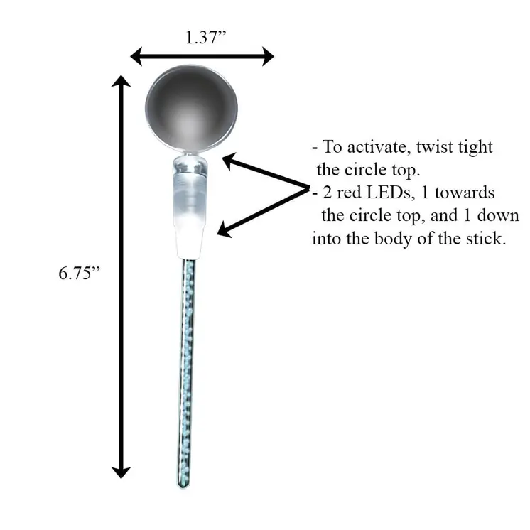 White Cocktail Party Light Up Swizzle Stick Drink Stirrer