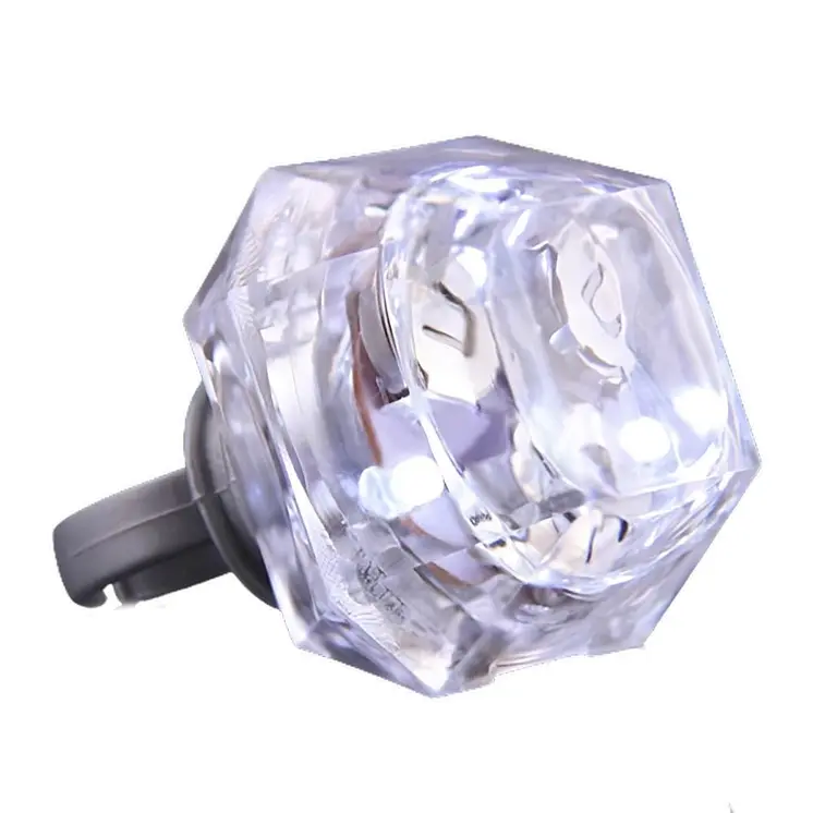 Huge Gem White Diamond Novelty Flashing Ring