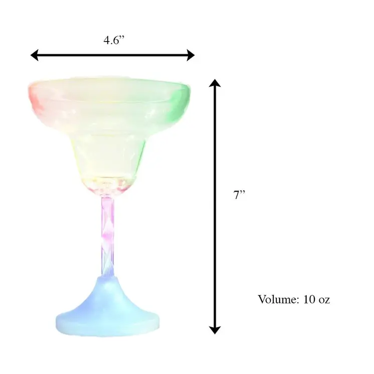 LED Margarita Drinking Glass Long Spiral Stem