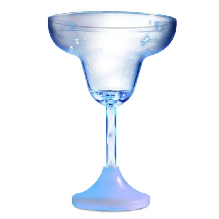LED Margarita Drinking Glass Long Spiral Stem