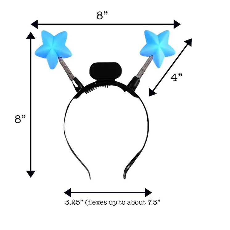 Light Up Blue Star Head Boppers