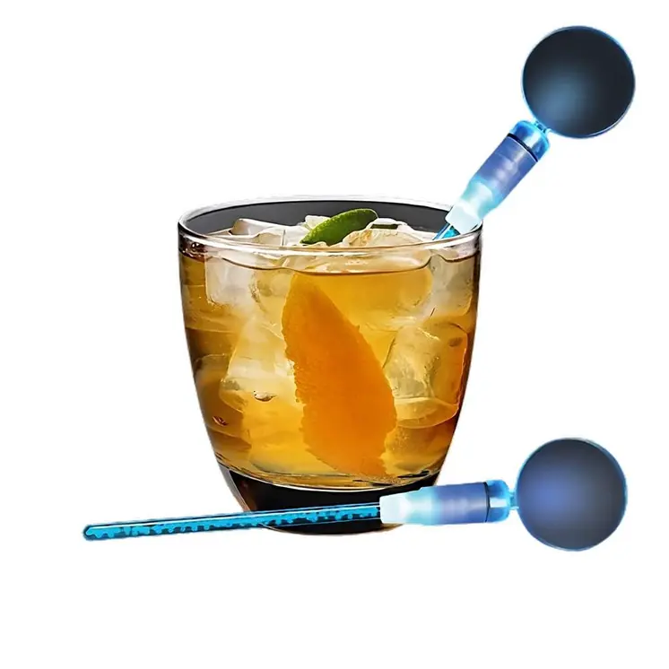 Blue Cocktail Party Light Up Swizzle Stick Drink Stirrer