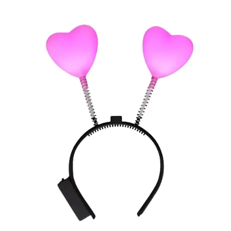 Flashing Pink Heart Head Boppers