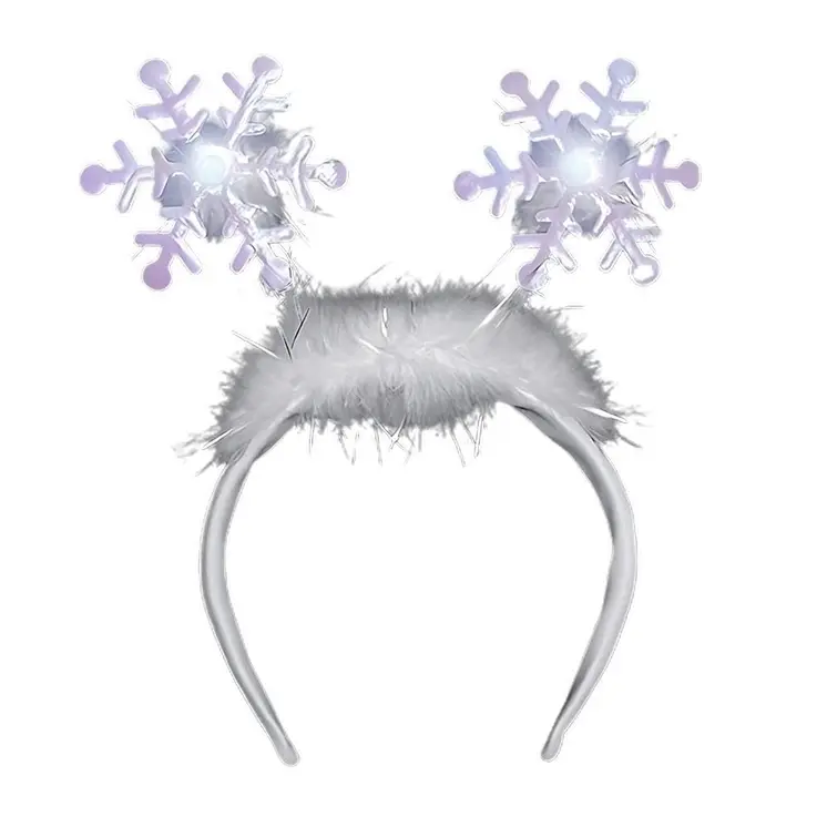 Flashing Snowflake Head Boppers Light Up Headband