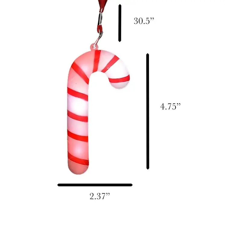 Flashing Candy Cane Necklace