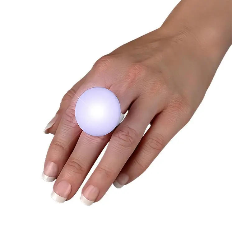Huge Blink and Glow White LED Light Up Ring
