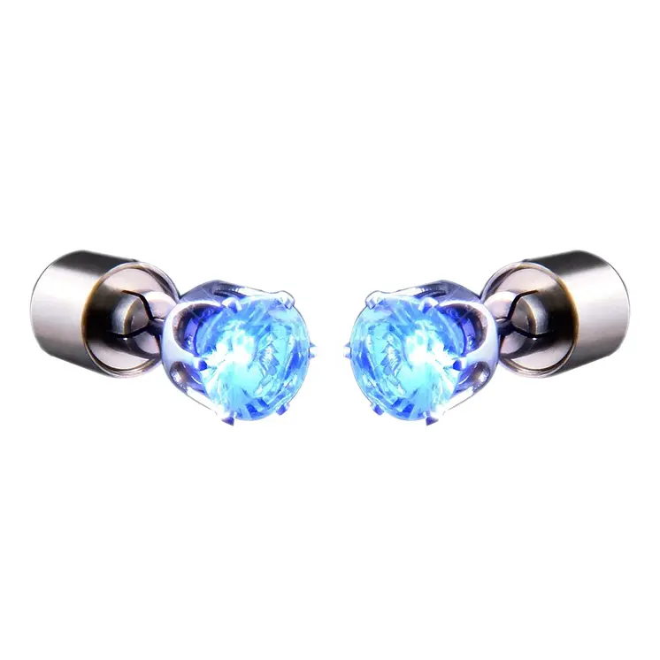 LED Faux Diamond Pierced Earrings Blue