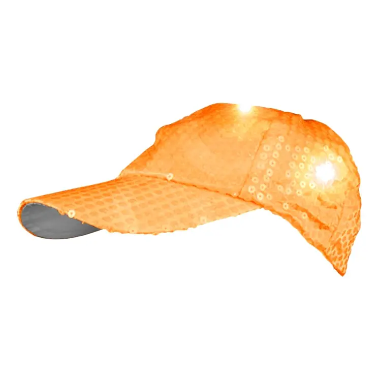 LED Sequined Baseball Hat Orange