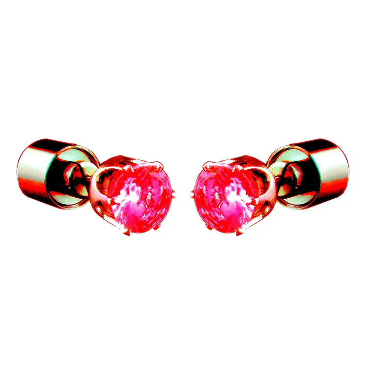 LED Faux Diamond Pierced Earrings Red