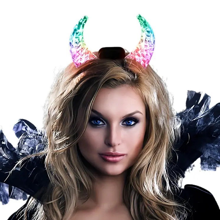 Light Up Devil Horns Multicolor