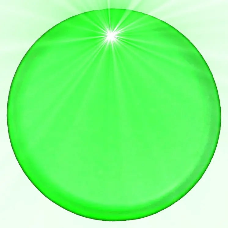 Light Up Round Badge Pin Green