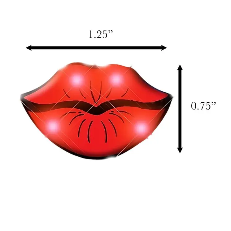 Lips Flashing Body Light Lapel Pins
