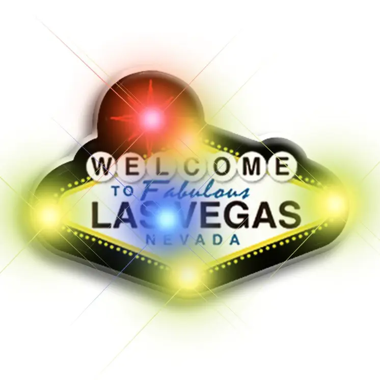 Welcome to Vegas Flashing Body Light Lapel Pins