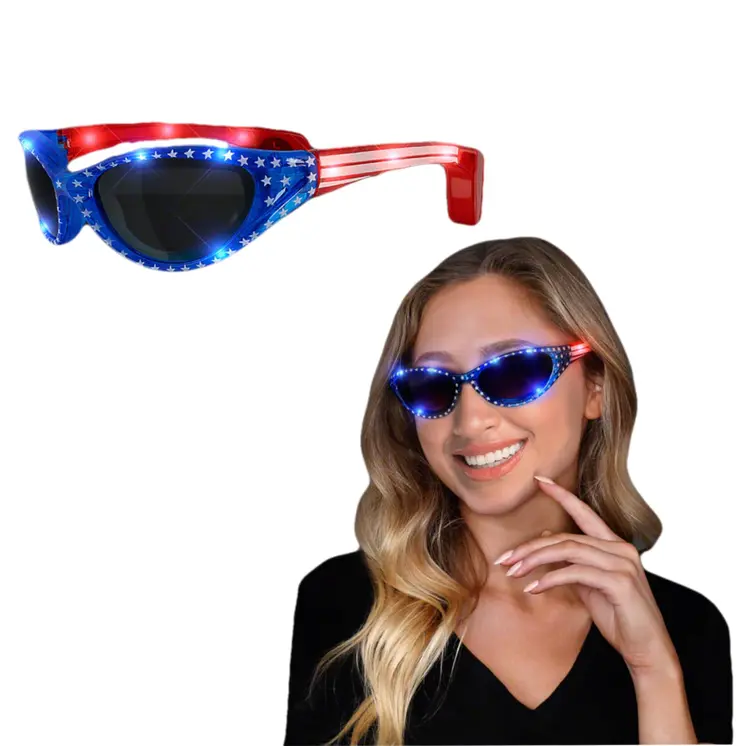 USA Stars and Stripes LED Fourth of July Sunglasses