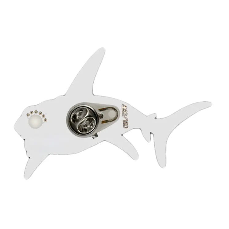 Shark Flashing Body Light Lapel Pins