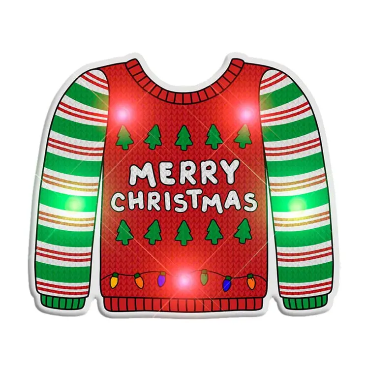 Assorted Christmas 1 Flashing Blinky Body Light Lapel Pins Pack of 25