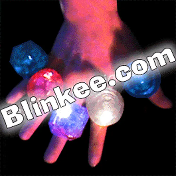 Huge Gem Ring Red White And Blue Assorted Shapes