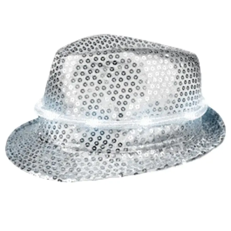 LED Fancy Fedora Silver