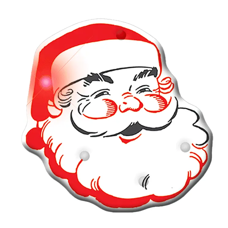 Santa Claus Christmas Flashing Blinky Body Light Lapel Pin