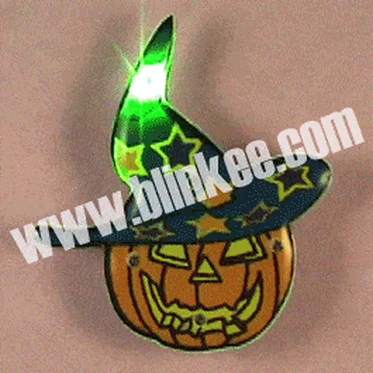 Pumpkin Wizard Flashing Body Light Lapel Pins