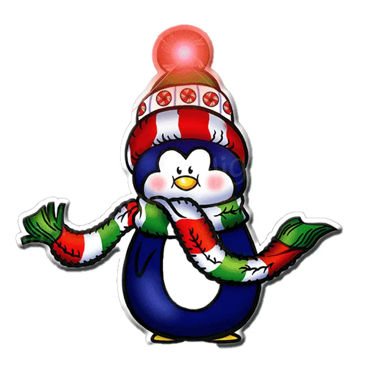 Penguin with Scarf Flashing Body Light Lapel Pins