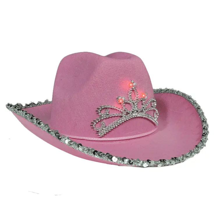 LED Pink Western Hat