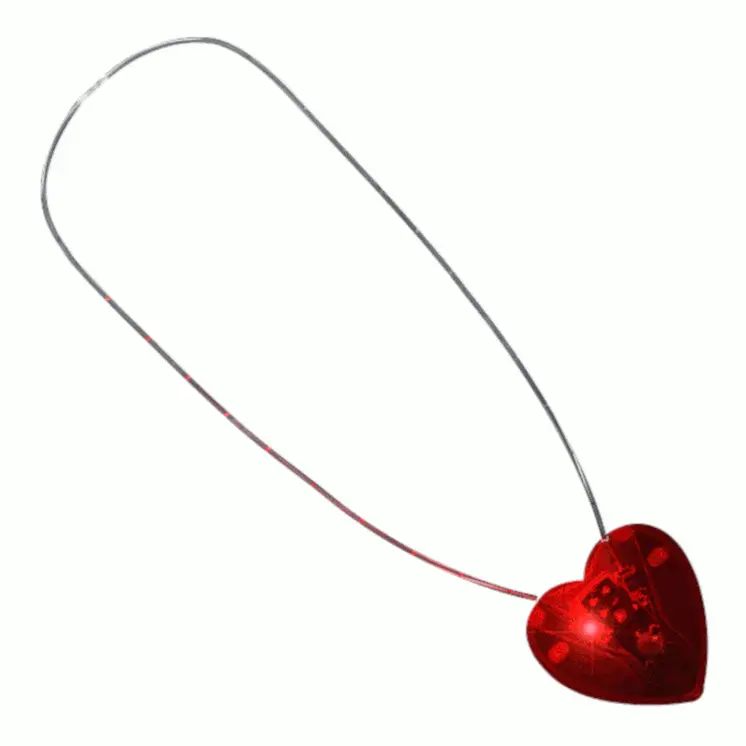 LED Flashing Red Heart Necklace