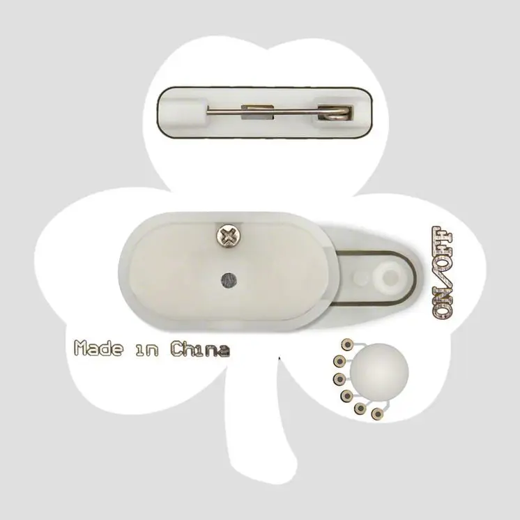 Jade Shamrock Flashing Body Light Lapel Pins