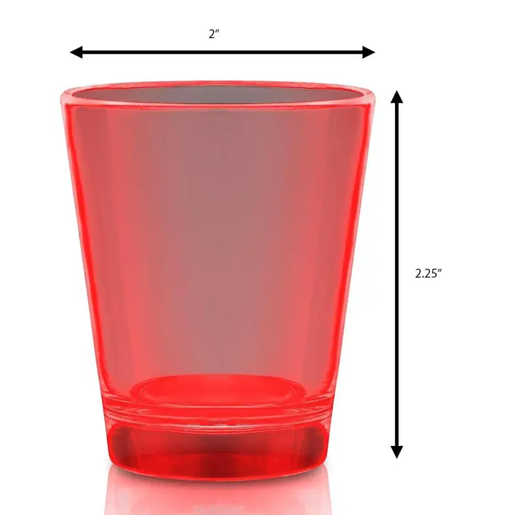 Glow In The Dark Shot Glass Red