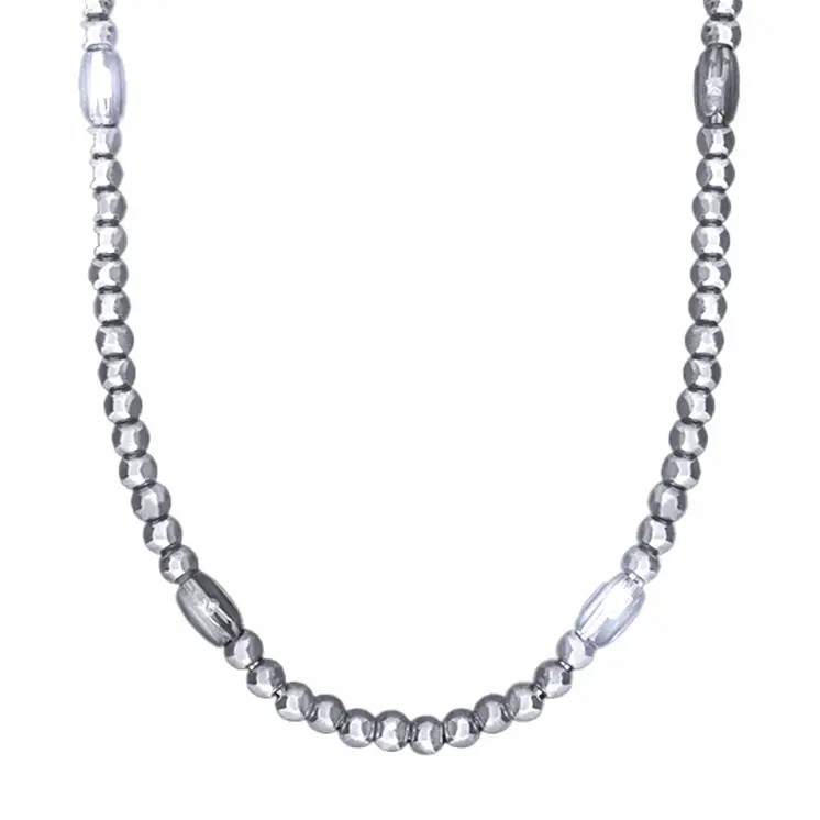 LED Necklace with Silver Beads