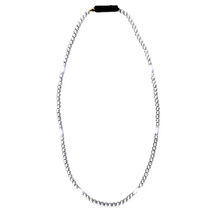 LED Necklace with Silver Beads