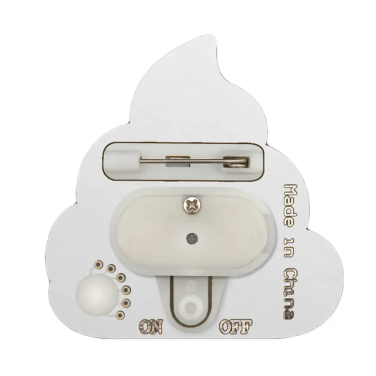 Happy Poop Swirl Emoji Flashing Body Light Lapel Pins