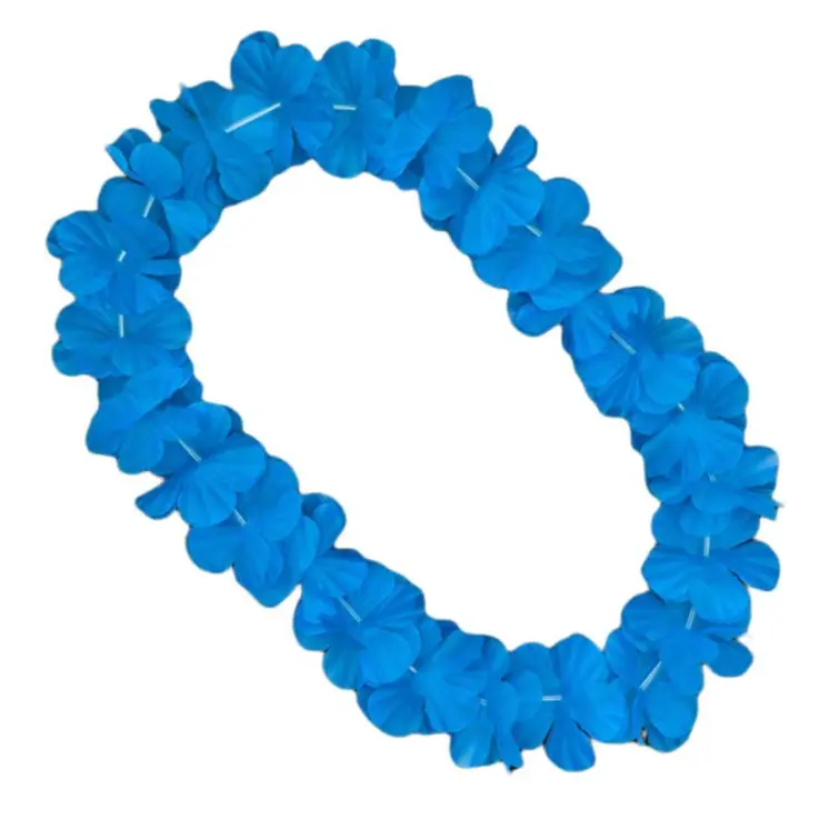 Hawaiian Flower Lei Necklace Blue