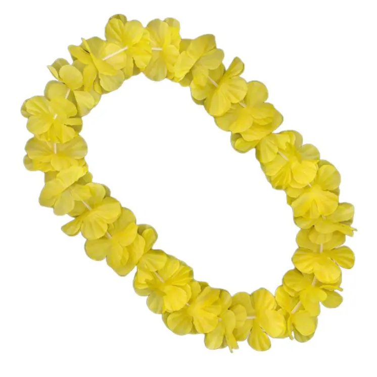 Hawaiian Flower Lei Necklace Yellow